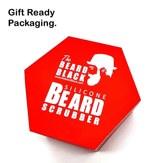 The BEARD BLACK Silicone Beard Scrubber, Facial Hair Exfoliator Brush, Deep Cleans, Removes Beardruff & Dandruff, Unclogs Pores & Helps Hair Growth, Soft-Touch Shower & Bathroom Accessory for Men