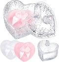 Tioncy 3 Pcs Large Body Powder Puff and Container Valentine's Day gift Powder Container with Puff Crystal Case Soft Washable Reusable Velour Face Body Glitter Wet Dry Makeup(Hammered Heart,Clear)