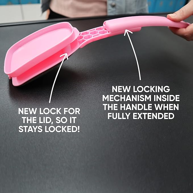 Bakslap - Body Lotion Applicator for Back and Body - Replaceable Sponge Pads (2 Pack) - Extendable Long Handle for Self Back & Body Application (Skin Cream, Suntan, Beauty, Tanning, Medical) (Pink)