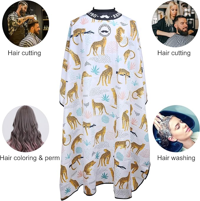 Professional Hair Cutting Barber Cape, Waterproof Noylon for Men Polyester Hair Styling Cape, for Home Salon and Barbershop