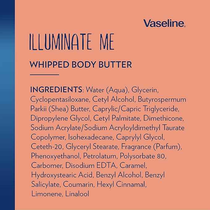 Vaseline Illuminate Me Whipped Body Butter 2-Pack – Lightweight Moisturizer for Luminous, Glowing Skin, 11 Oz Ea