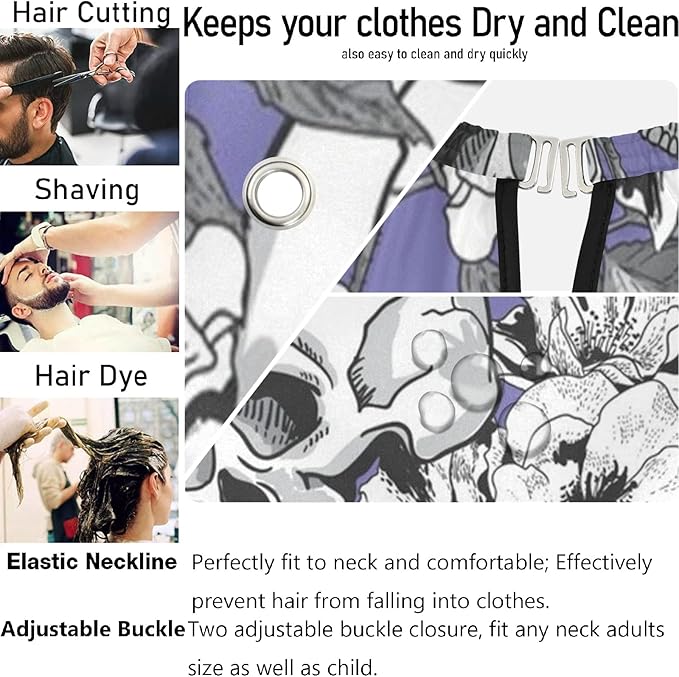 visesunny Professional Barber Cape Polyester Hair Cutting Clippings Catcher Grooming Cape Apron for Shaving Trimming For Men
