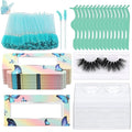 175 Pieces Lash Packaging Wholesale, Include 30 Empty Eyelashes Packaging Box, 30 False Lash Trays, 15 Eyelash Tweezers and 100 Eyelash Brush Mascara Wands Disposable (Green)