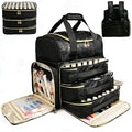 Nail Polish Organizer Backpack Holds 130 Bottles (15ml/0.5fl.oz)& Nail Lamp, Extra Large Nail Kit Storage Bag with 3 Removable Carrying Cases, Nail Tech Supplies Organizer Case for Women Black