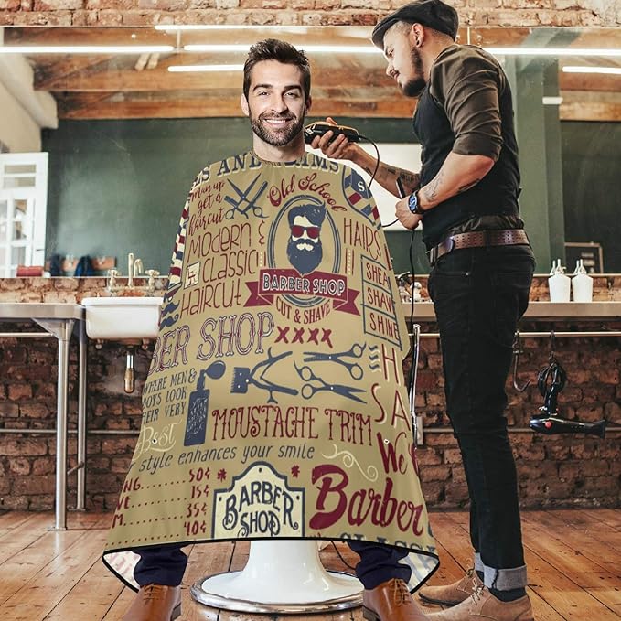 visesunny Professional Barber Cape Polyester Hair Cutting Salon Cape Apron Anti-Static Beard Bib Grooming Apron