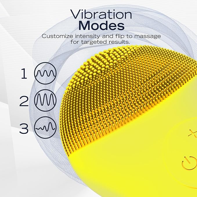 Nautica PC120 Facial Cleansing Brush Made with Ultra-Hygienic Soft Silicone, Waterproof, Rechargeable Vibrating Face Exfoliator Scrub Brush with Sonic Technology for Men & Women - Summer Sun
