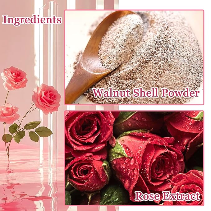 Rose Body Exfoliator, Deep Cleaning Exfoliating Body Scrub, Moisturizing Nourishing Salt Rose Body Scrub, 350 g