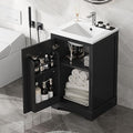 Bellemave 20" Bathroom Vanity with Sink, Small Bathroom Cabinet with Soft Closing Door, Free Standing Single Basin Bathroom Vanity with 2-Tier Storage Rack and Adjustable Shelve(Black)