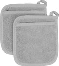 RITZ Terry Pocket Mitt & Hot Pad: Unparalleled Heat Resistant, Durable 100% Cotton – Ergonomically Designed for Optimal Grip – Easy-Care Machine Washable – 2-Pack, Titanium