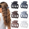 6 Pcs Hair Clips Small Claw Clips for Thin Hair Medium Matte Non-slip Hair Accessories for Women and Girls (Brown Grey)