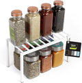 Smart Design Premium Cabinet Storage Shelf Rack - Small - 10.5 x 5.25 Inch - Steel Metal - Rust Resistant - Cupboard, Plate, Dish, Cup, Bathroom Counter and Pantry Organization Riser - Kitchen - White