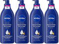 NIVEA Essentially Enriched Body Lotion for Very Dry Skin with Hyaluronic Acid,Almond Oil and Deep Nourishing Serum,72-Hour Body Moisturizer,16.9 Fl Oz Pump Bottle,(Pack of 4)