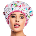 Reusable Shower & Bath Cap, Lined, Oversized Waterproof Shower Caps Large Designed for all Hair Lengths with Lining & Elastic Band Stretch Hem Hair Hat - Fashionista Diva