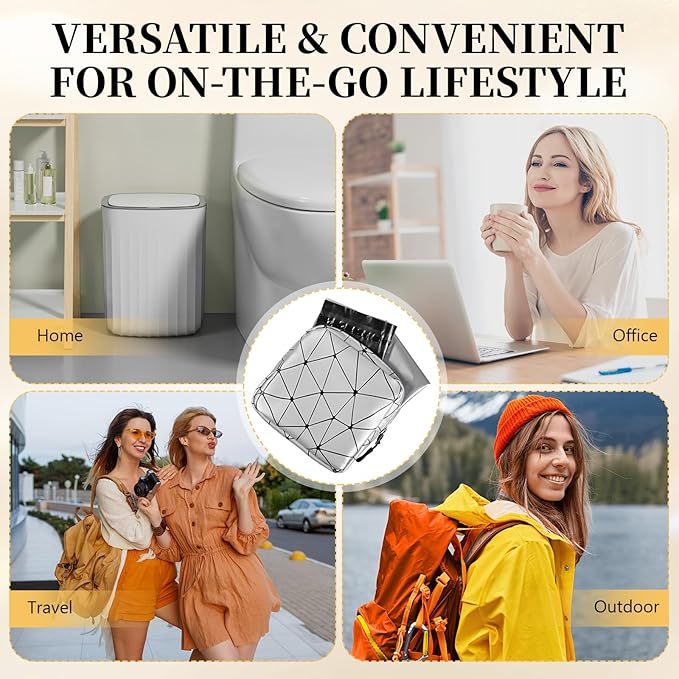 Sanitary Napkin Disposal Bags with Portable Storage Pouch Set, 100Pcs Silver Thick Leak-Proof, Odor-Lock Feminine Hygiene Disposal Bags for Pads Tampons, Perfect for On-the-Go Essentials