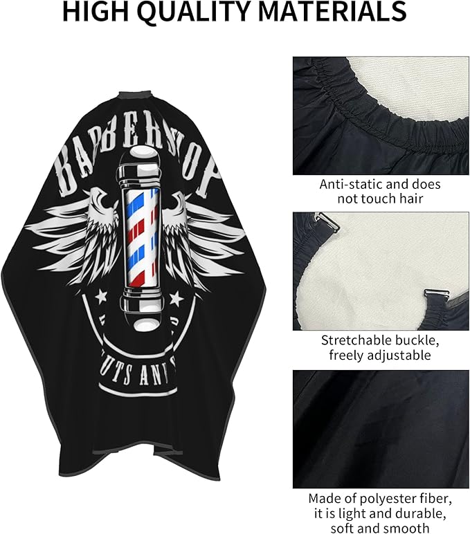 Adult Barber Cape, Professional Salon Haircut Capes, Haircut Kit Hairdressing Apron for Home Salon Barbershop