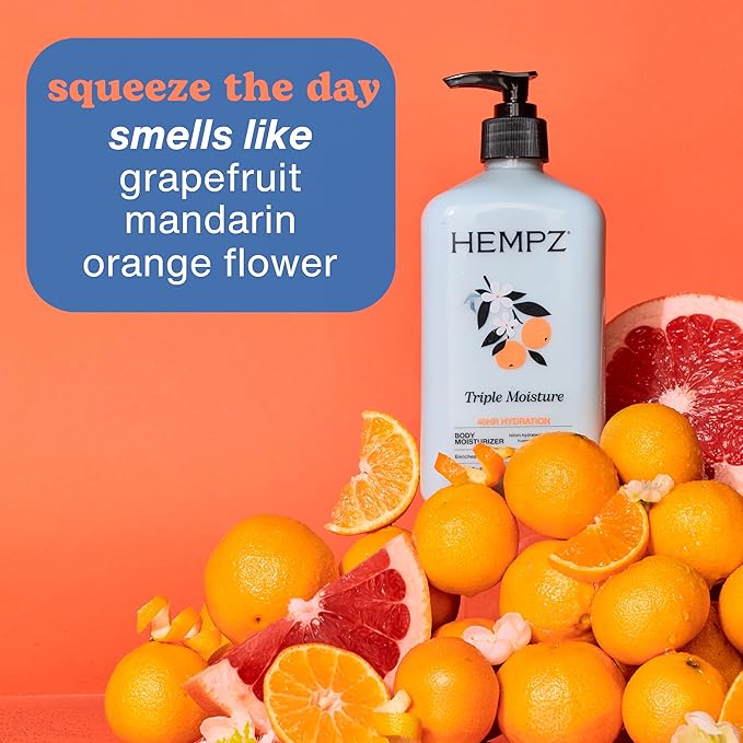 HEMPZ Body Lotion Triple Moisture - Whipped Crème Daily Moisturizing Cream, Shea Butter Hand and Body Moisturizer - Hemp Lotion - Skin Care Products, Hemp Seed Oil - 2.25 oz.
