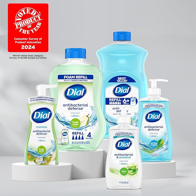 Dial Antibacterial Foaming Hand Soap Refill, Spring Water, 52 fl oz (Pack of 2)