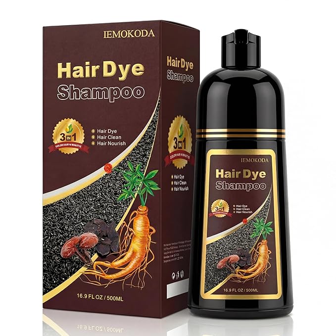 Purple Hair Dye Shampoo 3 in 1 for Vibrant Hair Color, Long-lasting & Natural Hair Color Shampoo, Herbal Ingredients Natural Shampoo Hair Dye Effect in Minutes, Gifts for Men Women 500ML