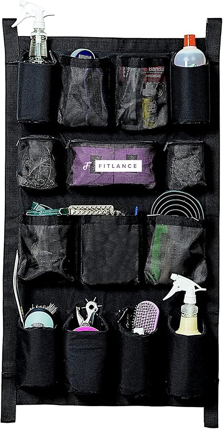 Equine Long Trailer Door Caddy - Horse Trailer Door Caddy Grooming Bag Stall Organizer - Horse Equipment Trailer Door Caddy Storage Bag - Trailer Grooming Bag Door Caddy Organizer