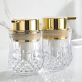Glass Foam Soap Dispenser Set - 2 Pack Bathroom Hand Soap Dispensers,Refillable Dish Soap Dispenser for Gold Pump,Modern Home Soap Dispenser for Bathroom,Kitchen (Clear/Gold Poam Pump/2Pack)