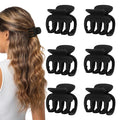 6 Pcs Hair Clips Small Claw Clips for Thin Hair Medium Matte Non-slip Hair Accessories for Women and Girls (Black)