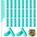 Chuangdi 24 Pcs Hair Perm Rods Plastic Cold Wave Perming Curlers Hair Rollers with Steel Pintail Comb Rat Tail Comb Tools for Hairdressing Styling(Green,0.98 Inches)