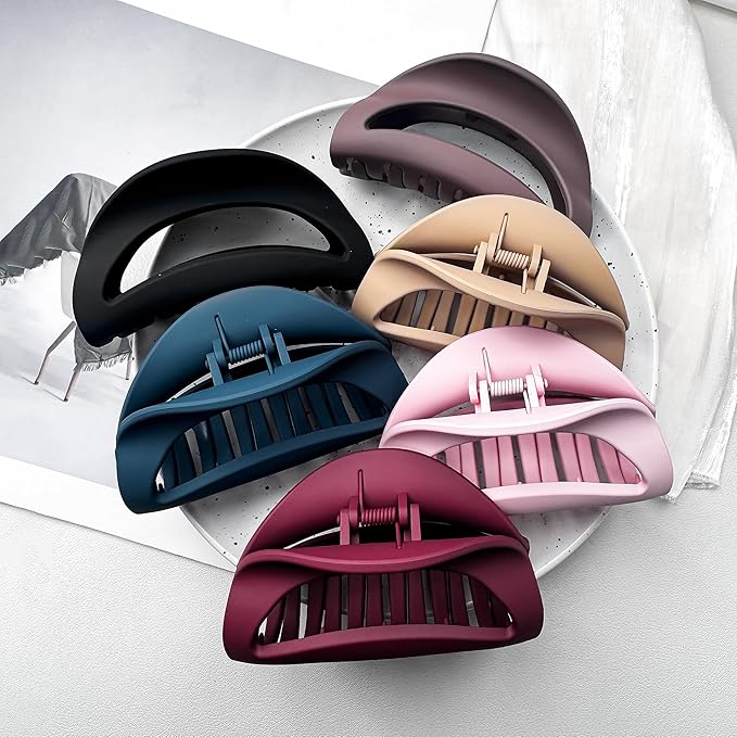 6Pcs Silicone Hair Claw Clips for Women, Mellow Flexible Hair Clip No Normal Hard Plastic Material,Non-Slip Strong Hold Durable Won't Break Cozy Claw Clips for Thick Hair