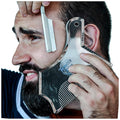 Monster&Son Beard Shaping Tool For Men - Classic Oversized Design (Clear) - Lineup Stencil Shaper for Styling and Shaping - Alignment Guides for Perfect Symmetry