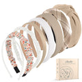 obeoby 8 Pack Trendy Headband for Lazy Hair Days, Non Slip Floral Headbands for Girls Women Multi-Style Accessories for Hair Growth Phases