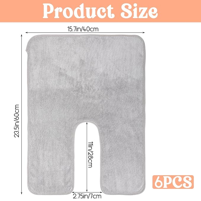 6 Pack Facial Towels for Estheticians, U-Shaped Spa Towels for Facial, Soft Microfiber Massage Face for Skincare, Massage & Professional Use