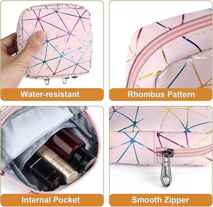 Period Bag for Teen Girls, Leather Sanitary Napkin Storage Bag, Portable Menstrual Pad Bag Period Pads Pouch, Small Make Up Bags