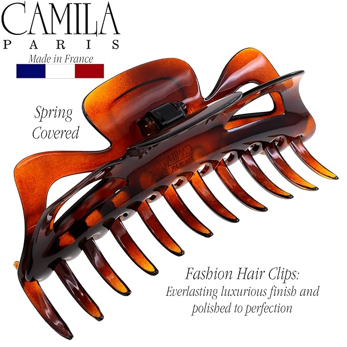 Camila Paris CP118 French Large Hair Clips for Women Thick Hair for Long Wavy Curly Hair, Girls Hair Claw Clips, Styling Big Hair Clip for Thick Hair, Strong Hold No Slip Grip Claw Clip Made in France