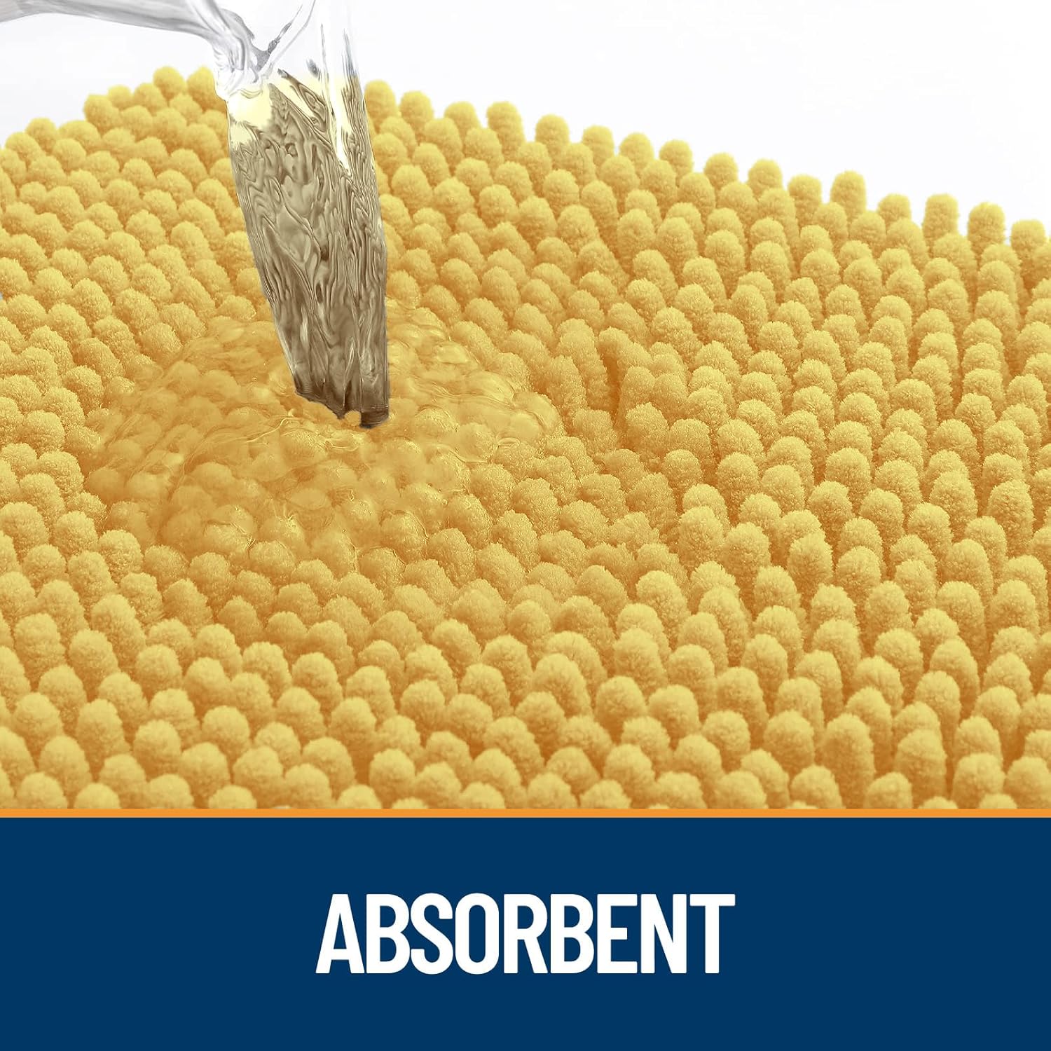 OLANLY Dog Door Mat for Muddy Paws 70x46, Absorbs Moisture and Dirt, Absorbent Non-Slip Washable Doormat, Quick Dry Chenille Mud Mat for Dogs, Entry Indoor Entryway Carpet for Inside Floor, Yellow