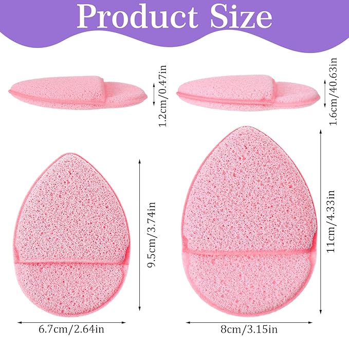 6Pcs Facial Sponges for Washing Face - Reusable Makeup Remover Pads for Daily Face Wash Scrubber