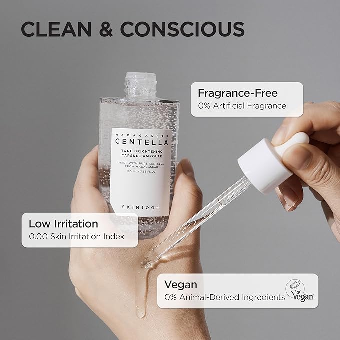 SKIN1004 Tone Balancing Capsule Ampoule, Niacinamide & Centella Serum for Face, Korean Hydrating Facial Serum to Help Balance Uneven Skin Tone with Tranexamic Acid, Korean Skincare, 1.69 fl oz / 50 ml