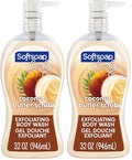 Softsoap Body Wash Pump, Coconut Butter Scrub, Exfoliating Body Wash, 32 Ounce, WHITE (Package May Vary)(Pack of 2)