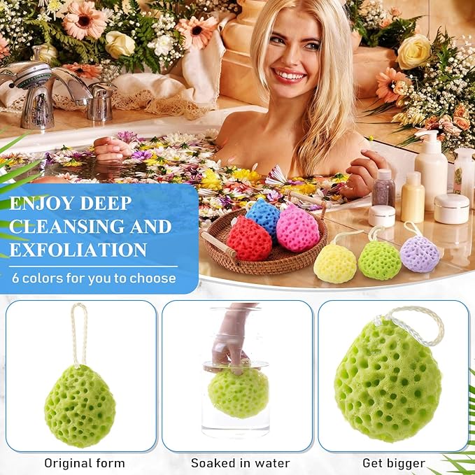 36 Pcs Bath Sponge Deep Cleansing Body Loofah Gentle and Deep Exfoliating Body Scrubber Bath Accessories Men Women Baby Sponge for Bathing Shower (Stylish Color)