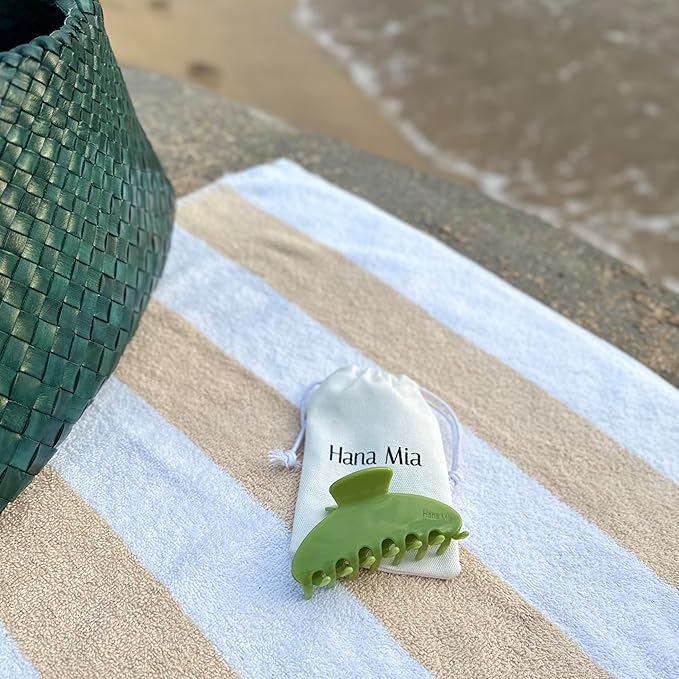 Luxury Green Claw Clip for Women | Our Acetate Green Hair Clip Feels Light, Looks Smooth and is Easy to Wear | Use for easy Half Ups with No Snagging and a Secure Grip in a Large Four Inch Size
