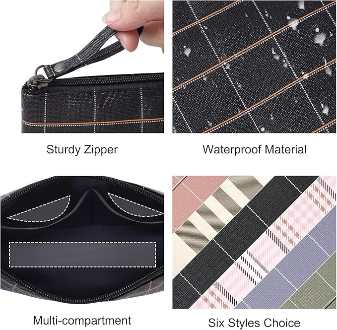 MAANGE Small Makeup Bag for Purse Cosmetic Bags for Women Pu Leather Makeup Pouch Travel Makeup Bag with Handle Make Up Bag for Travelling(Black)