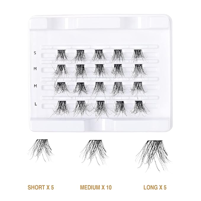 i•ENVY Extended Real Mink Lash Clusters Lashes DIY Salon Lash Extension Apply Underneath Natural Lashes for Perfect Lash Extension Effect, False Eyelashes Reusable