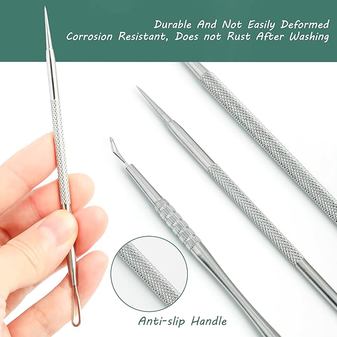 Blackhead Remover Tools, 16 PCS Pimple Popper Tool Kit, Acne Blackhead Tools for Blemish, 410 Premium Professional Stainless Acne Pimple Extractor Tool with Metal Box