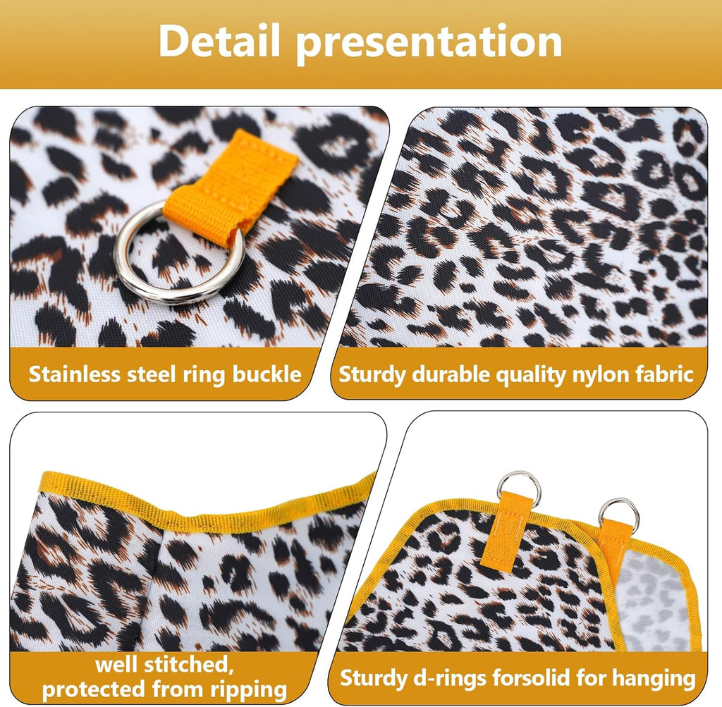 Horse Hay Bag Durable Oxford Fabric, Large Capacity Feeding Bag with Metal Snap Fastener, Slow Feeding Hay Sack, Ideal for Horse Cow Goats Donkey Perfect Hay Feeder with Open Feed Hole (Animal Print)