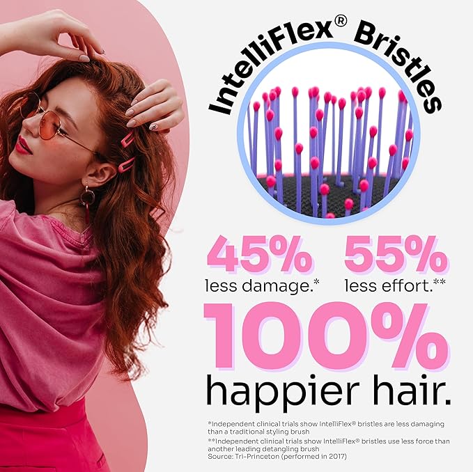 Wet Brush Thick Hair Detangling Brush, Pink, Ultra-Soft IntelliFlex Bristles Glide Through Tangles With Ease, Pain-Free Detangler for All Hair Types, Wet & Dry