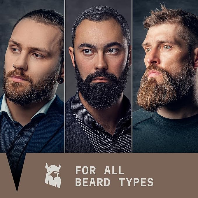 Striking Viking 2 Pack Beard Pencil Filler for Men, Grey Brown (Grey) - Contour, Fill, & Define Your Beard with 3rd Generation Long Lasting Waterproof Beard Pen Kit Including Brush