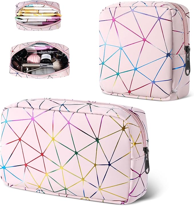 Period Bag for Teen Girls, Leather Sanitary Napkin Storage Bag, Portable Menstrual Pad Bag Period Pads Pouch, Small Make Up Bags
