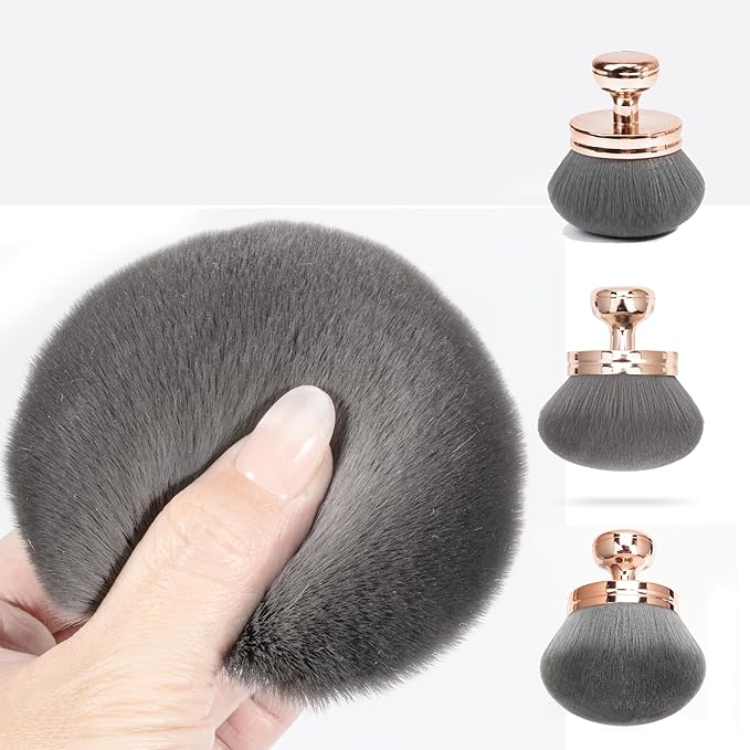 Blend & Blur Extra Large Body Makeup Brush for Self Tanner,Leg Makeup & Bronzer Self Tan Back Applicator, 76mm Wide Round Head Kabuki Brush For Application with Protective Case (Rose Gold)