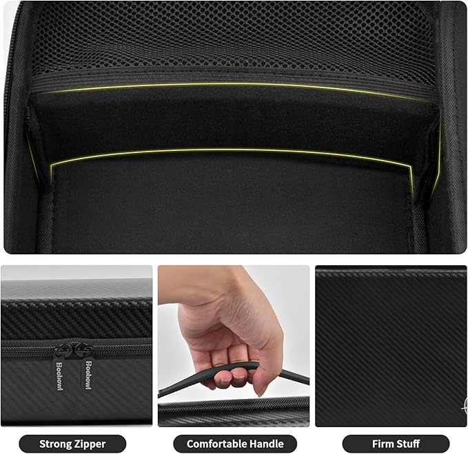 Boobowl Barber Accessories Bag for Clippers and Supplies, Mens Hair Trimmers Box, Portable Clipper Storage Holder Organizer for Hair Cutting, Guard Grooming Kit and Barbers Supplies (Bag Only) -Black