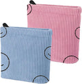 2 PCS Corduroy Period Bag for women, Cute Sanitary Napkin Storage Bag Portable Period Pouch with Zipper, Sanitary Pads Bag Tampons Holder for Purse First Period