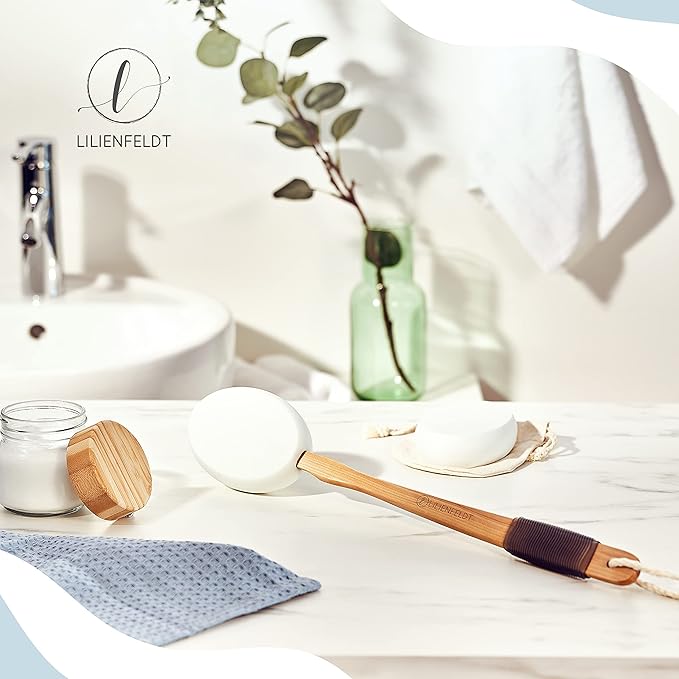 Bamboo Back Brush - Eco-Friendly Long Handled Lotion Applicator - Moisturizing - SKIN CLEANING BRUSH