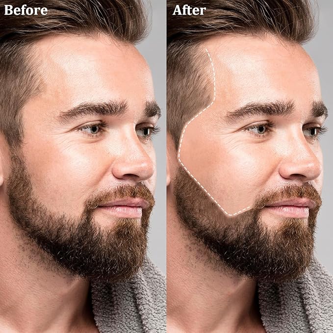 DUAIU 12Pcs Beard Shaper Tool Kit for Men Grooming, White Black Barber Pencil for Lineup Edging with Sharpener, Hairline Beard Guide Shaping Barber Comb Clipper Cleaning Brushes Hair Combs Set